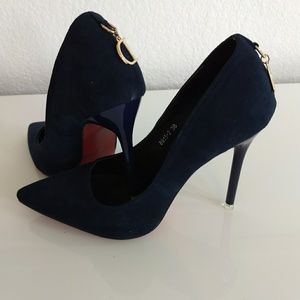 Blue high heels
